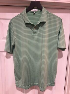 Peter Millar Mint Green Horizontal Stripe Polo
